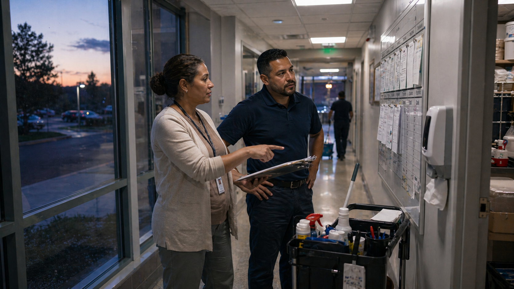 Urgent care facilities leaders reviewing nightly verification process